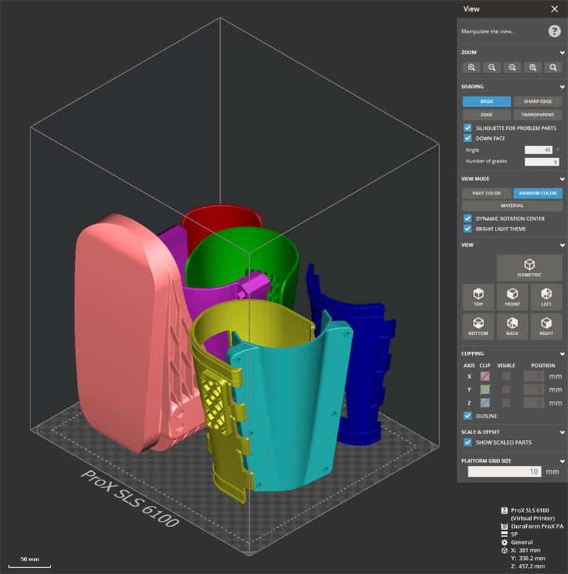 A screenshot of the SLS build in a computer program.